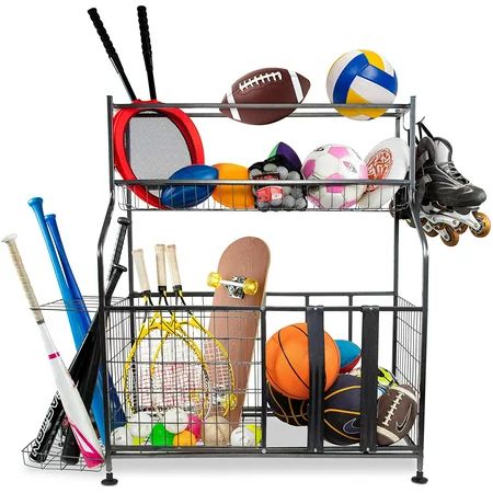 RaxGo Garage Sports Organizer, Ball Storage Rack, Equipment Storage System for Balls, Bats, Rackets, | Walmart (US)
