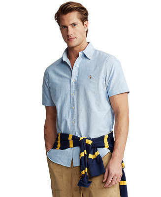 Men's Classic-Fit Short-Sleeve Oxford Shirt | Macy's