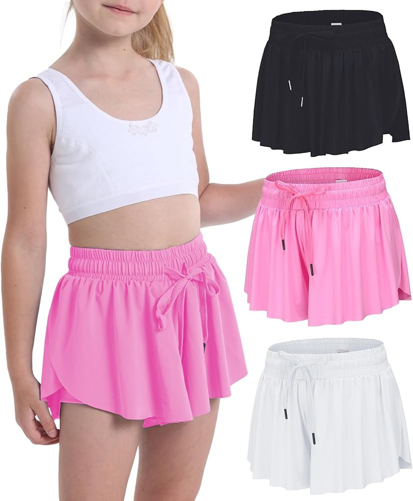 Flowy Shorts for Teen Girls Athletic Running Youth Butterfly Shorts | Amazon (US)