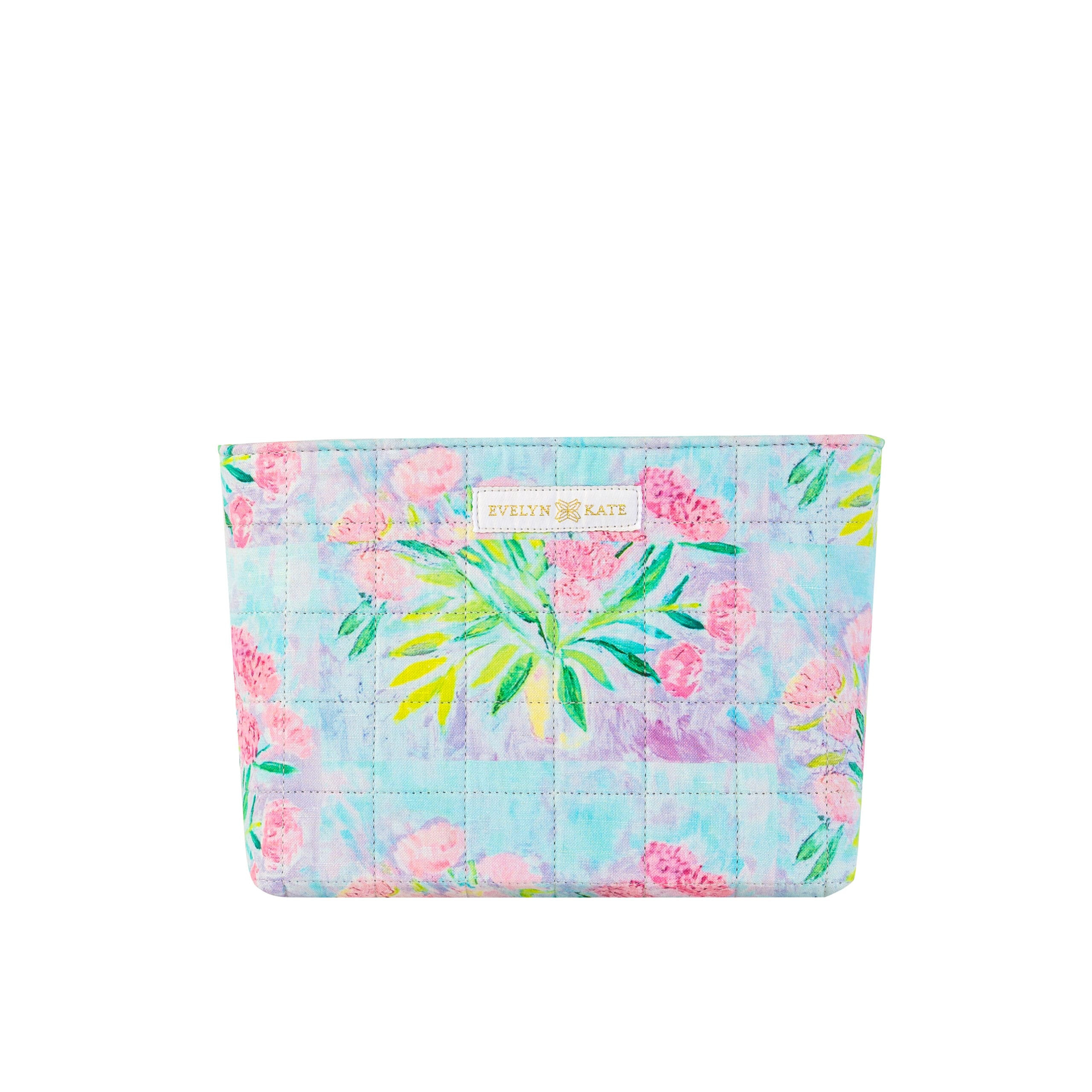 Pink Peony Quilted Zipper Pouch - EVELYN & KATE | EVELYN & KATE (US)