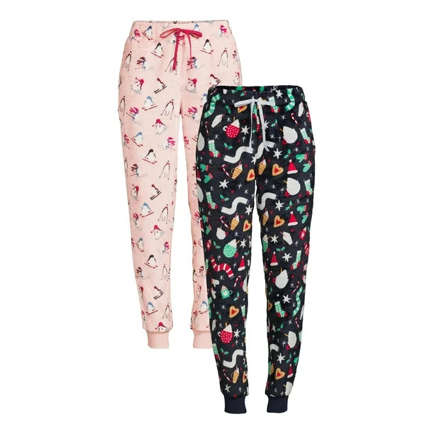 Joyspun Women's and Women's Plus Long Sleeve Top and Jogger PJ Set, 2-Piece, Sizes up to 3X - Wal... | Walmart (US)