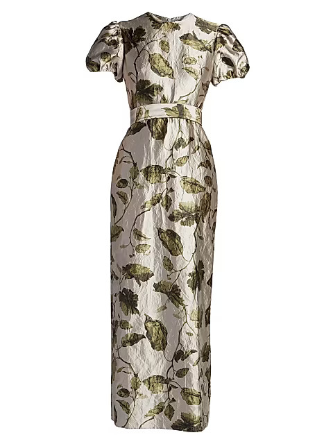 Arvilla Belted Hammered Satin Gown | Saks Fifth Avenue