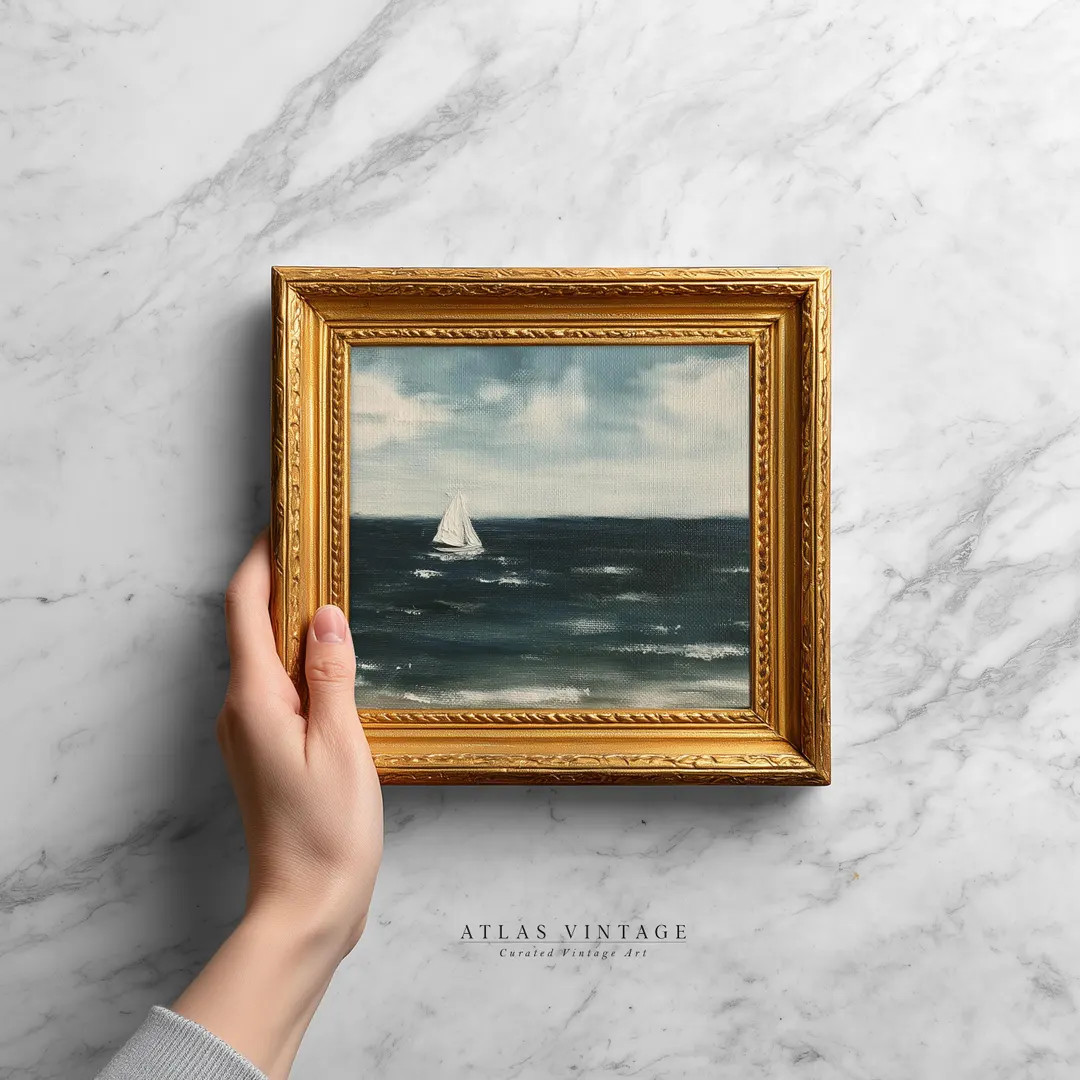 Vintage Sailboat Painting, Coastal Nautical Art (digital Download) - Etsy | Etsy (Global)