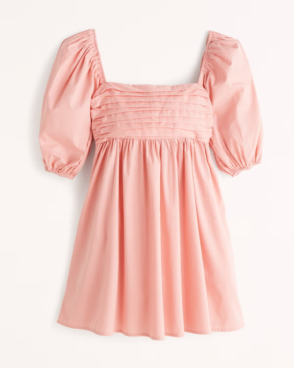 Women's Ruched Bodice Puff Sleeve Mini Dress | Women's Clearance - New Styles Added | Abercrombie... | Abercrombie & Fitch (US)