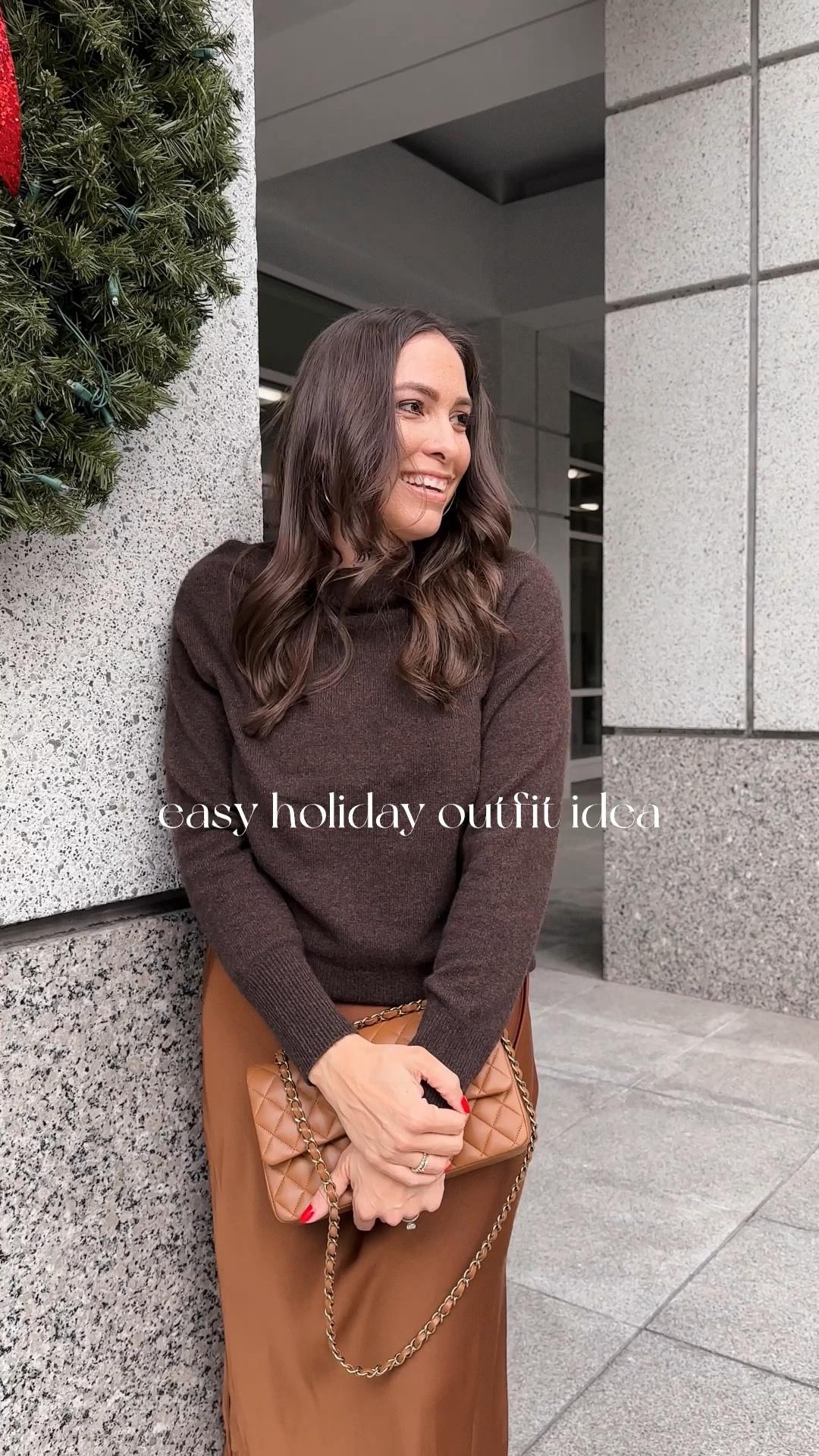 Throw a sweater over your dress. ❤️ So easy and so comfy. Add sheer tights if you need an extra layer! 🎄 

Outfit details
Sweater: Brochu walker 
Dress: Target
Bag: Chanel

Holiday outfit, outfit inspo, neutral style, style over 40, Christmas outfit, cashmere sweater, slip dress 


#LTKover40 #LTKHoliday #LTKmidsize