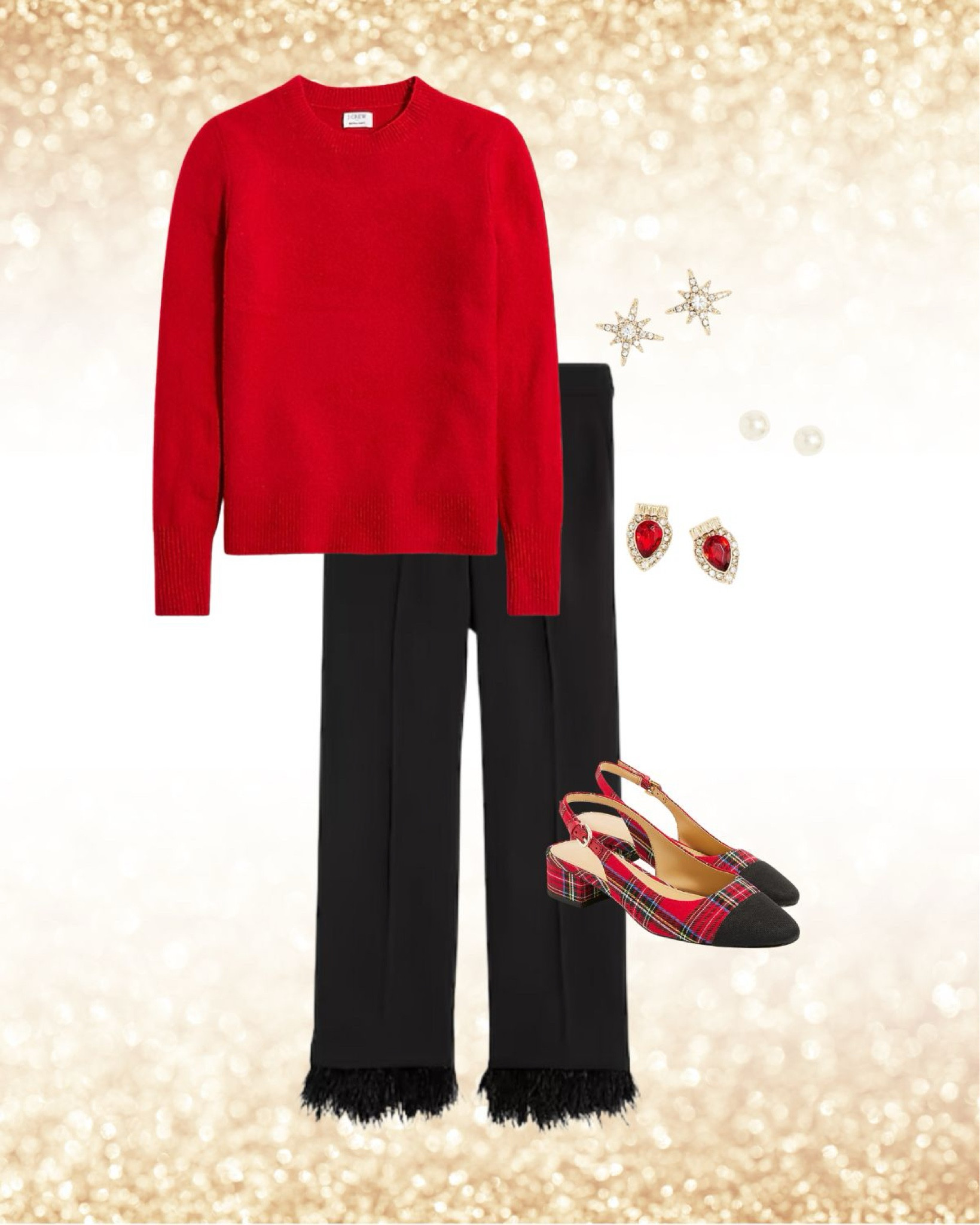 A relaxed but fun holiday look for a Christmas Eve get together. Super soft and cozy but a flair of fun with feathered pants! 💚❤️

#LTKOver40 #LTKPlusSize #LTKSeasonal