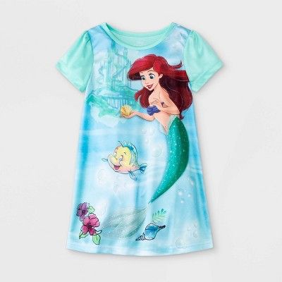 Toddler Girls' Disney Princess Little Mermaid NightGown - Green | Target
