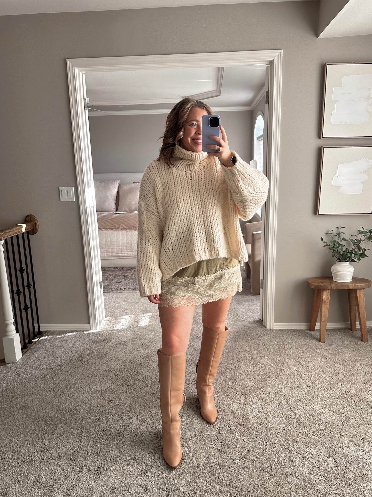 Cute Winter Outfit for Date Night! Free People skirt is only $50! I’m wearing a size Large. Sweater and Boots are sold old so I linked similar. 🫶🏻

#LTKFindsUnder100 #LTKStyleTip #LTKMidsize