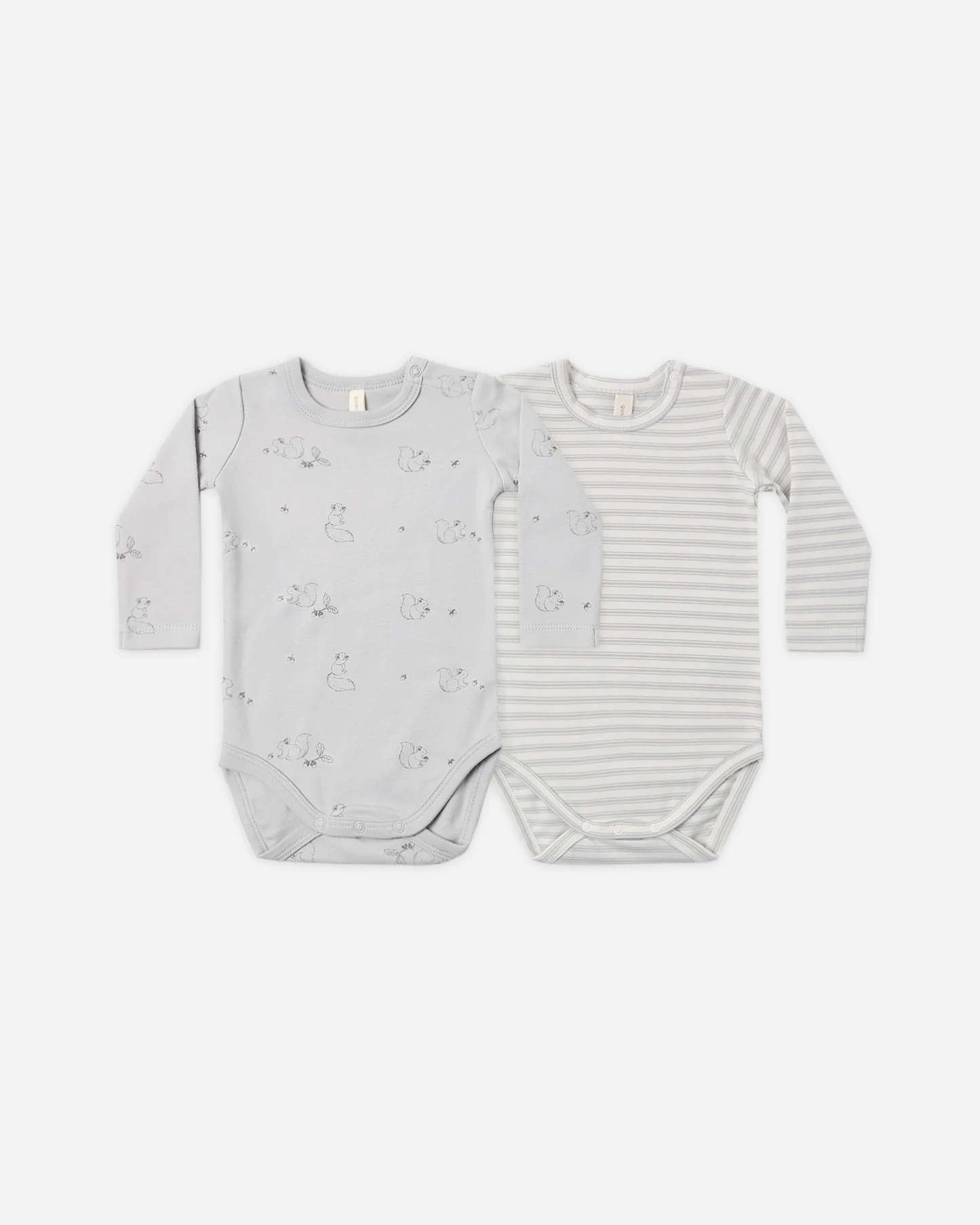 Jersey Bodysuit, 2 Pack Squirrel, Cloud Stripe | Rylee + Cru