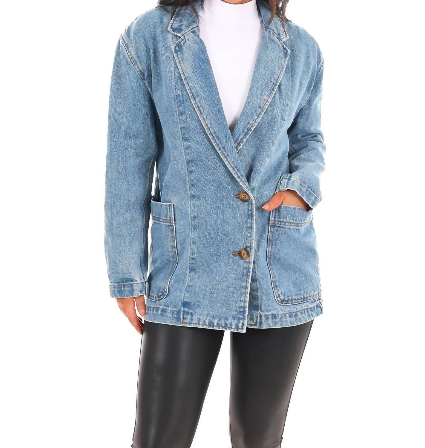 Oversized Denim Blazer | Shop Simon