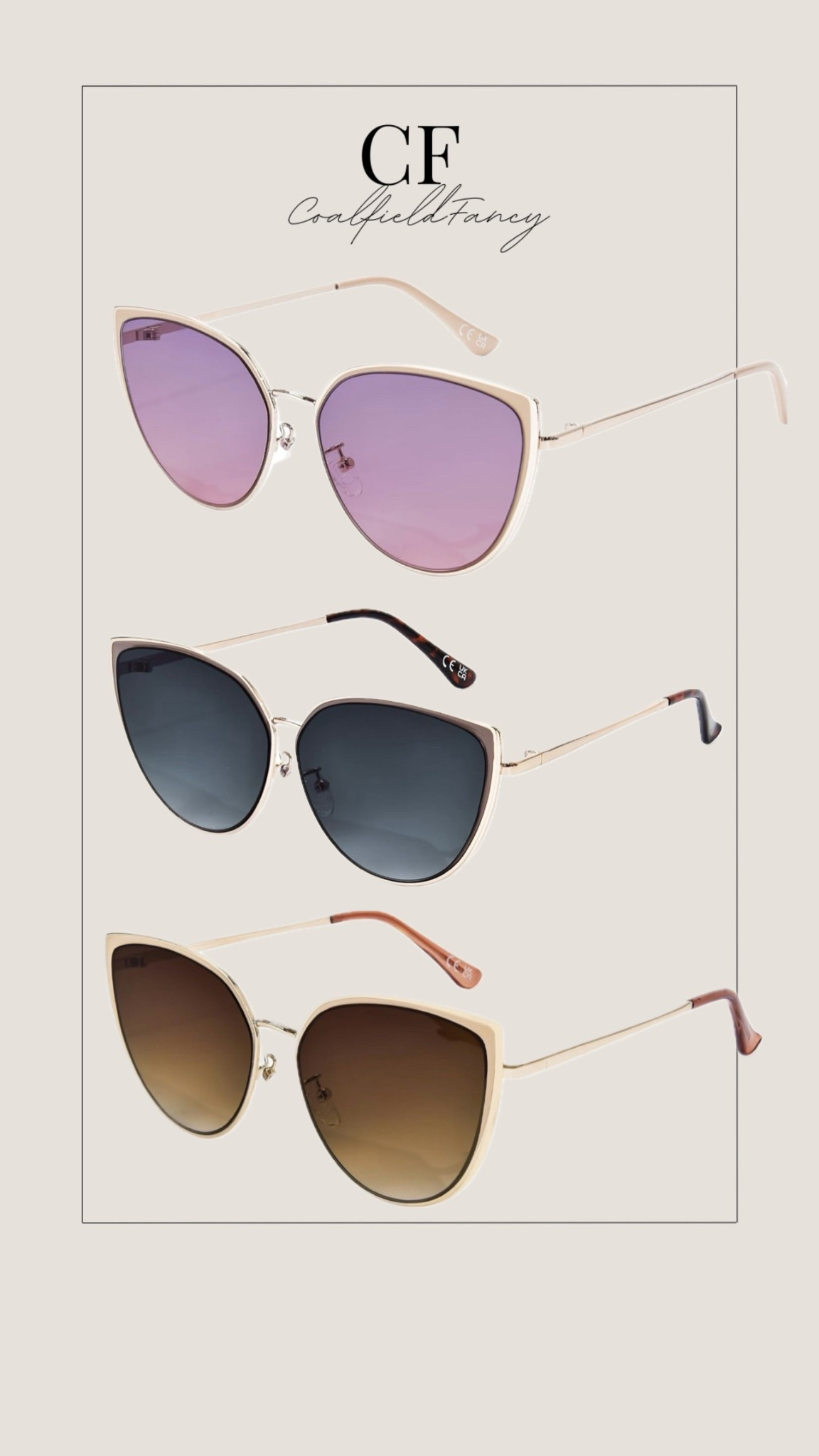 Amazon Cat eye aviator sunglasses 