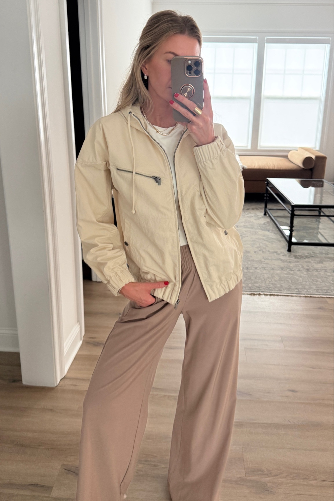 Travel look! 
Pants: run TTS, wearing size small 
Jacket: runs TTS, wearing size small 

#LTKootd #LTKdayinmylife #LTKSeasonal