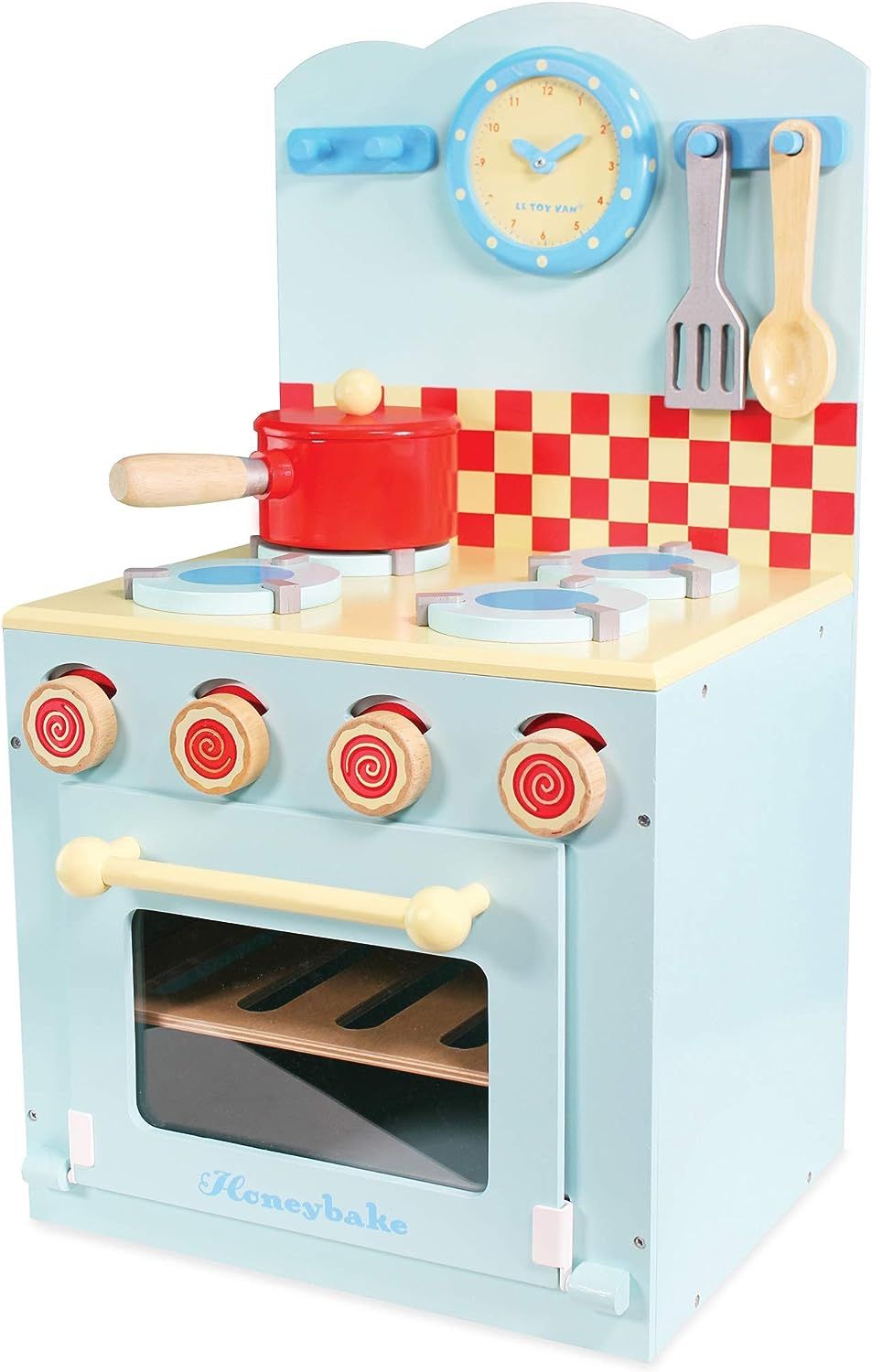 Le Toy Van - Educational Wooden Honeybake Oven & Hob Blue Set Pretend Kitchen Play Toy | Girls Ro... | Amazon (US)