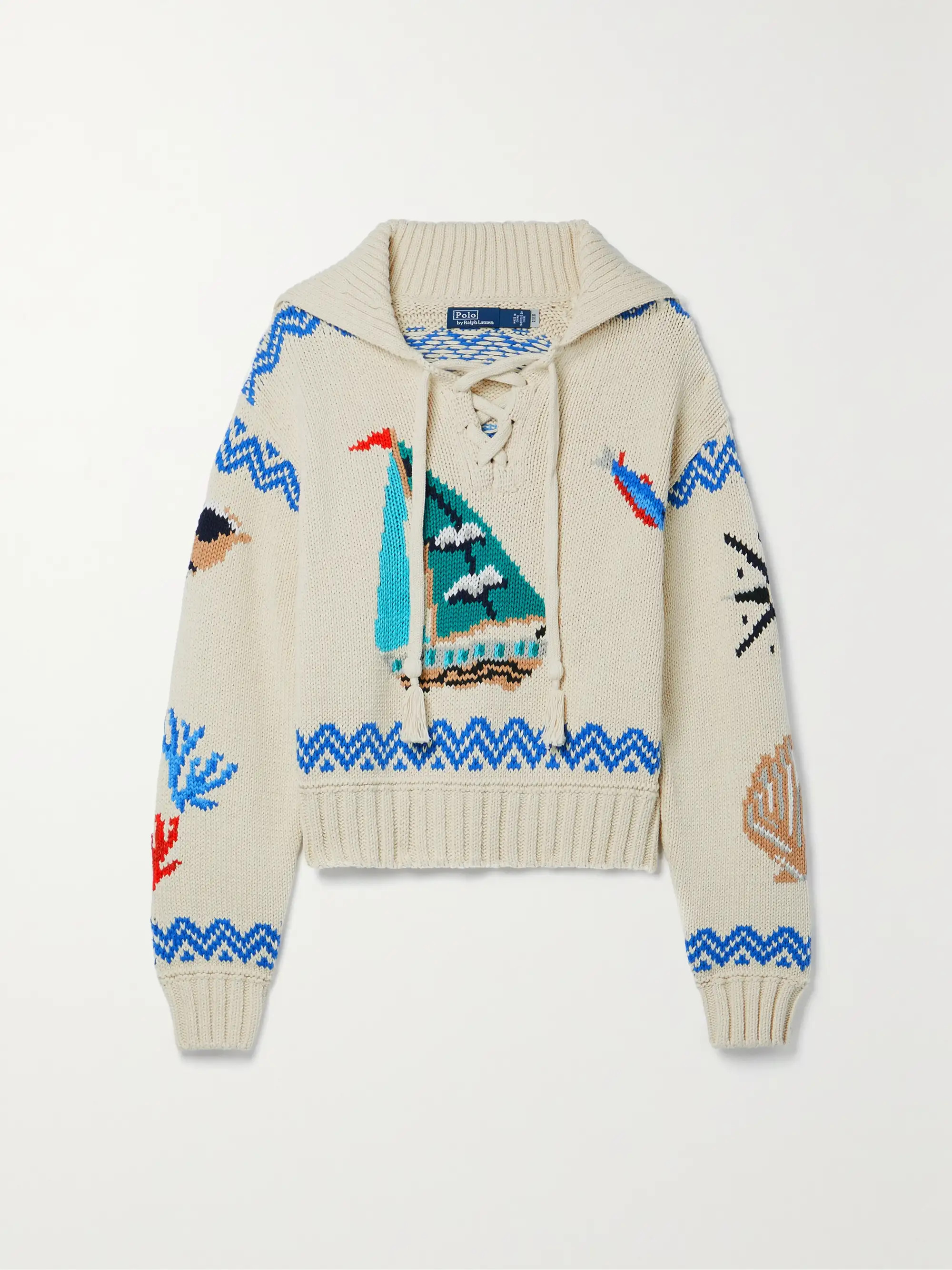 Intarsia cotton-blend sweater | NET-A-PORTER (US)