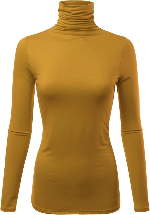 FASHIONOLIC Womens Premium Long Sleeve Turtleneck Lightweight Pullover Top Sweater (S-3X, Made in... | Amazon (US)