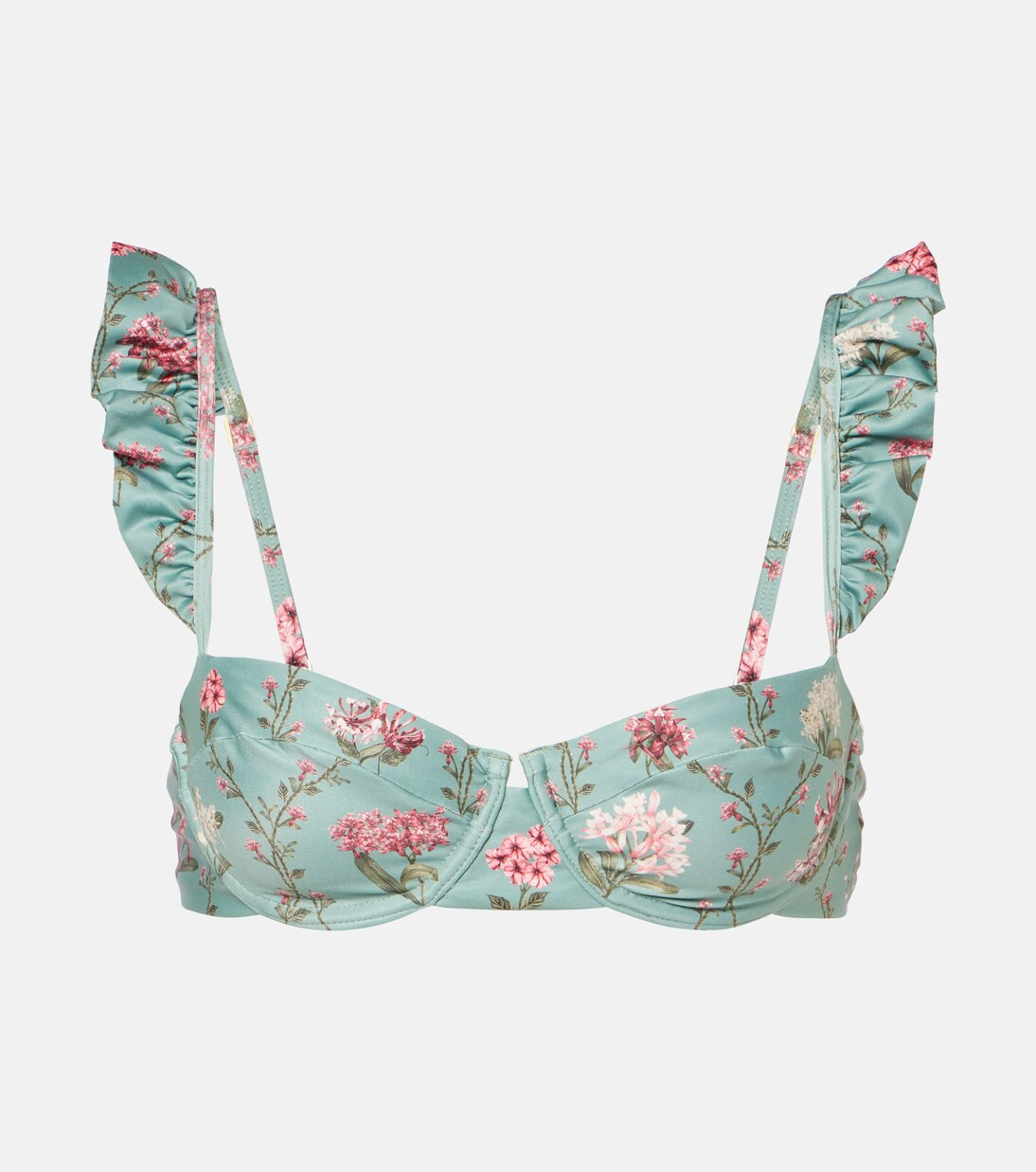 Kiwi floral ruffled bikini top | Mytheresa (US/CA)