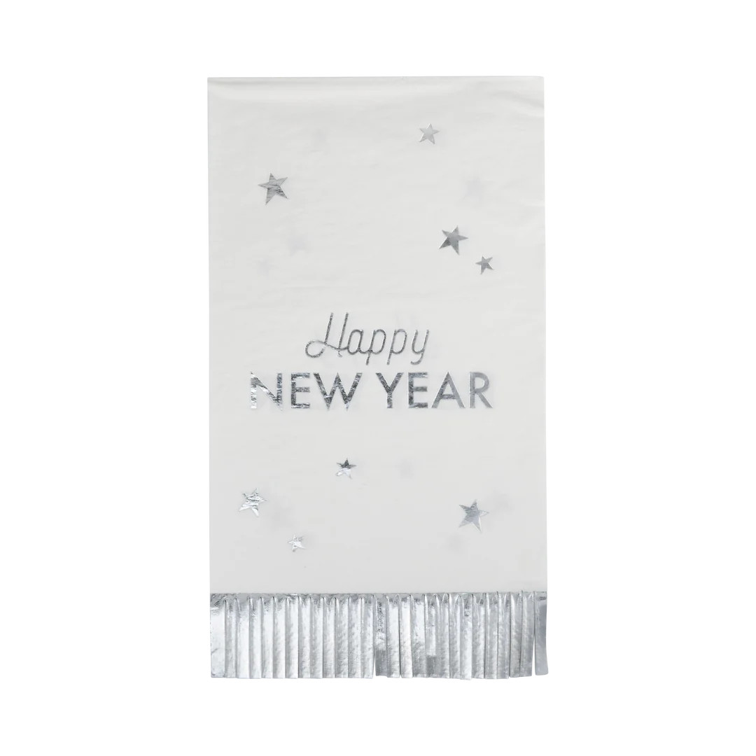 Happy New Year Fringed Dinner Napkin | My Mind's Eye