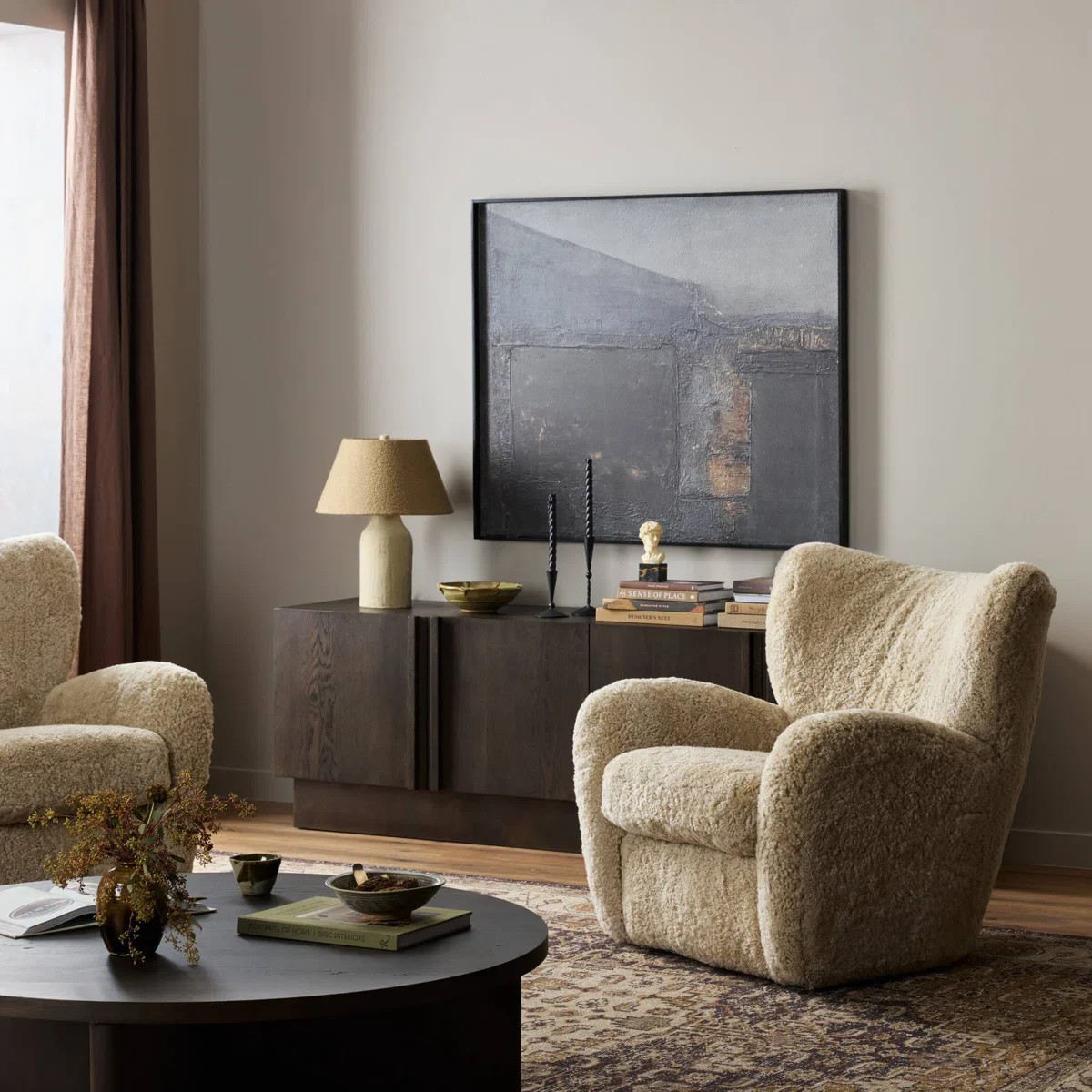 Amelie Chair-Beige Shearling | Wayfair North America