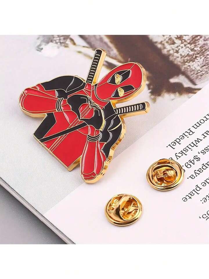 1pc Men Boy Antihero Wade Winston Wilso Deadpool Enamel Brooch Pin Brooches On Clothes Lapel Pins... | SHEIN