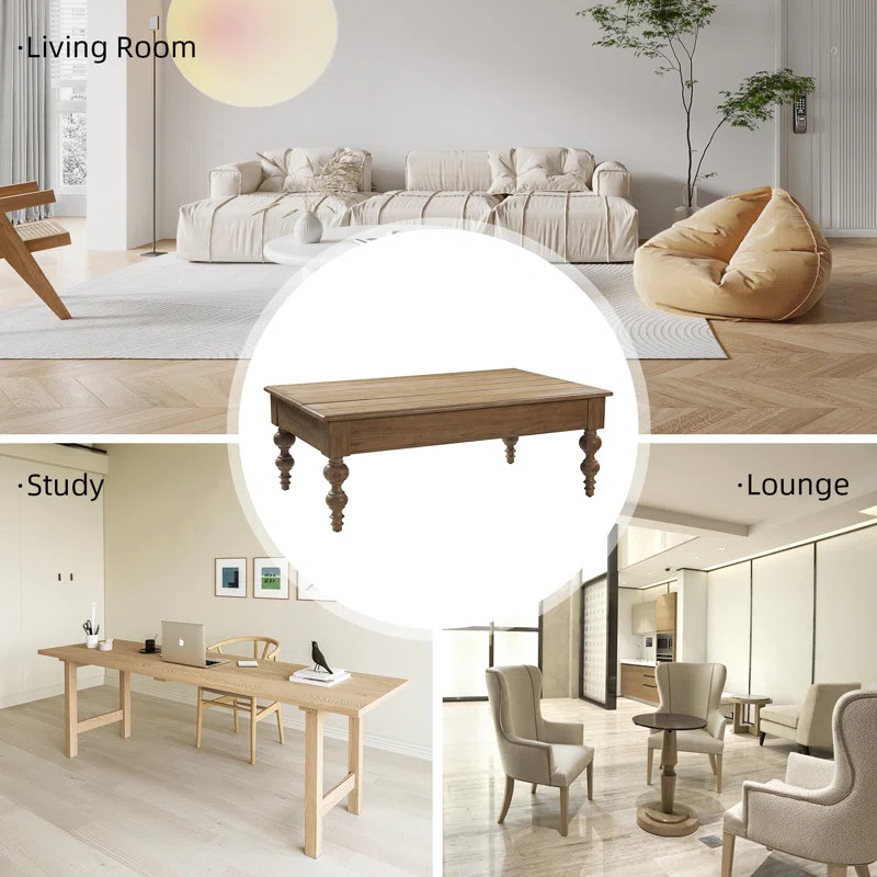 Aristidh Rectangular Coffee Table with Storage Shelf | Wayfair North America