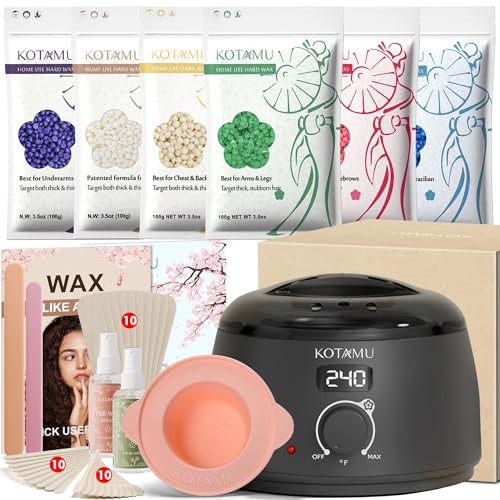 KOTAMU Waxing Kit-Professional Wax Warmer for Women& Men Hair Removal,Black Waxing Machine With Silicone Pot, Sensitive Skin Friendly Body Wax Kit Ideal for Face Bikin Brazilian Leg Home Salon | Amazon (US)
