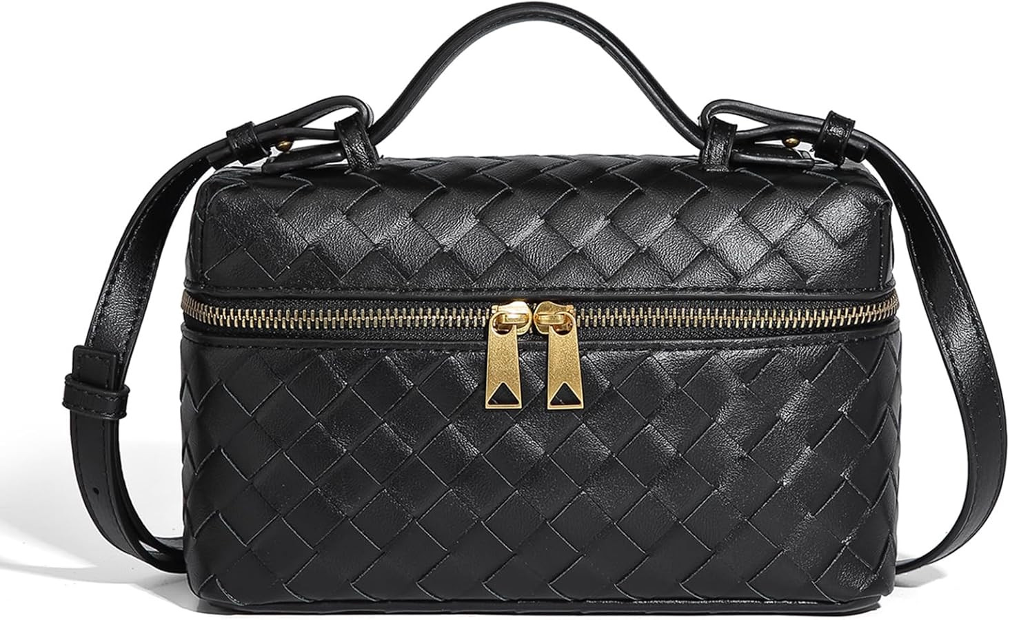 Trendy Woven Crossbody Purse Bag for Women Cute Shoulder Bag Square Box Bags Mini PU Leather Top ... | Amazon (US)