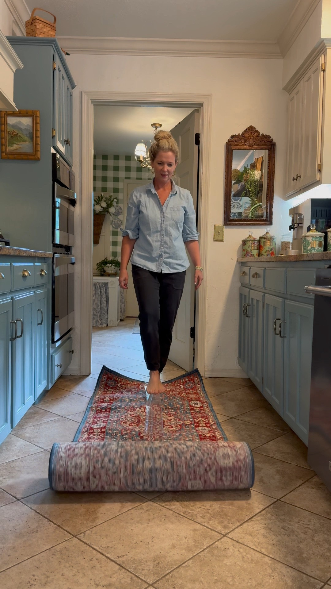 Safavieh blue and red kitchen rug runner.

#LTKSeasonal #LTKHome #LTKSaleAlert