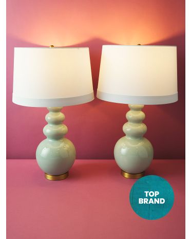 2pk 27in Ceramic Gourd Crackle Table Lamps | HomeGoods