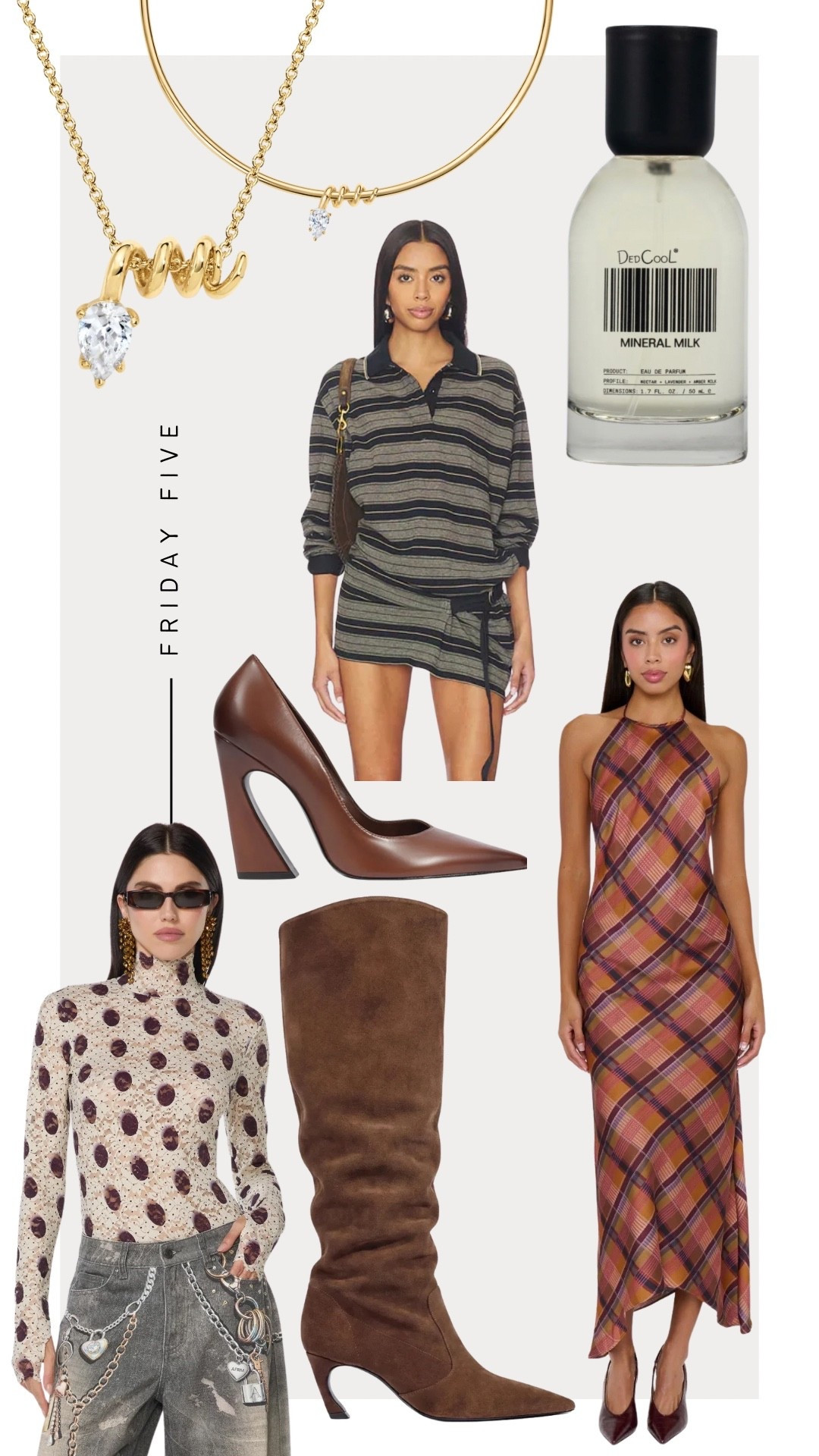 Friday Five: 9-18-26
1. AFRM polka dot top 
2. Electric Picks Fall Line - Code: WILDONE20 
3. Schutz Boots 
4. Show Me Your Mumu Dasha Dress 
5. Ded Cool Mineral Milk
5. Revolve T-Shirt Dress

#LTKootd #LTKBeauty