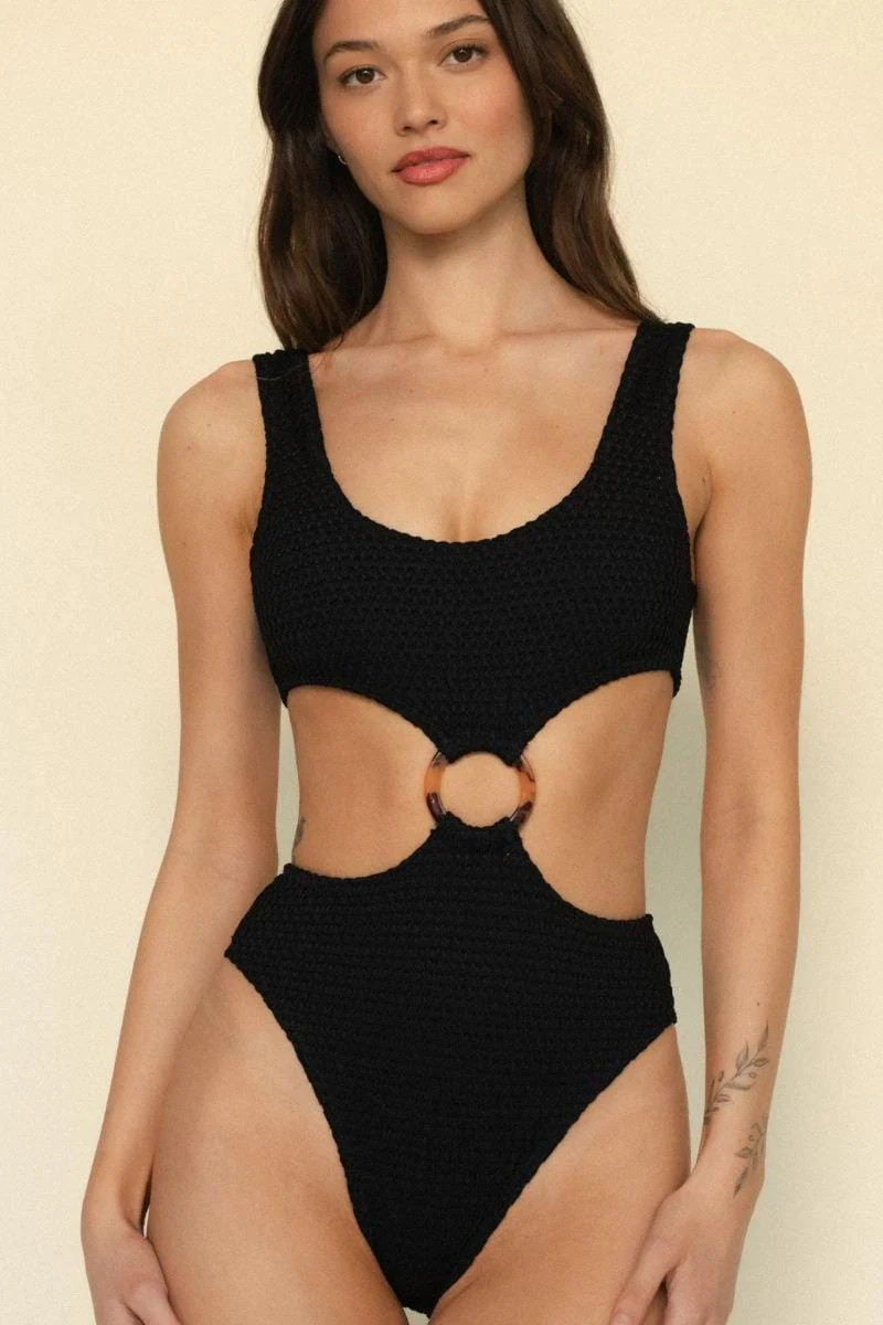 Black Crochet Ky One-Piece | Montce