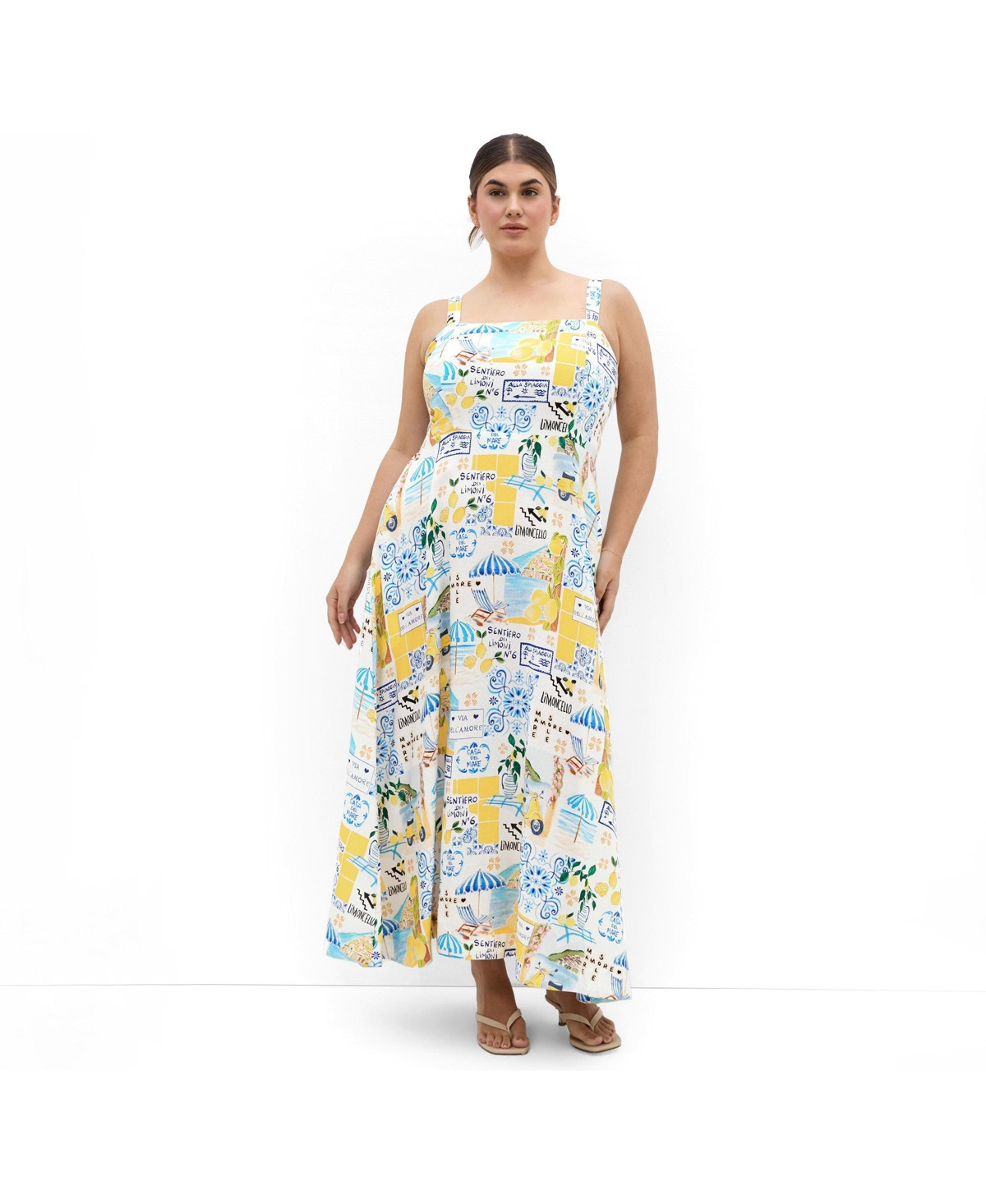 City Chic Women's Collins Amalfi Print Maxi Dress - Amalfi coast | Macy's