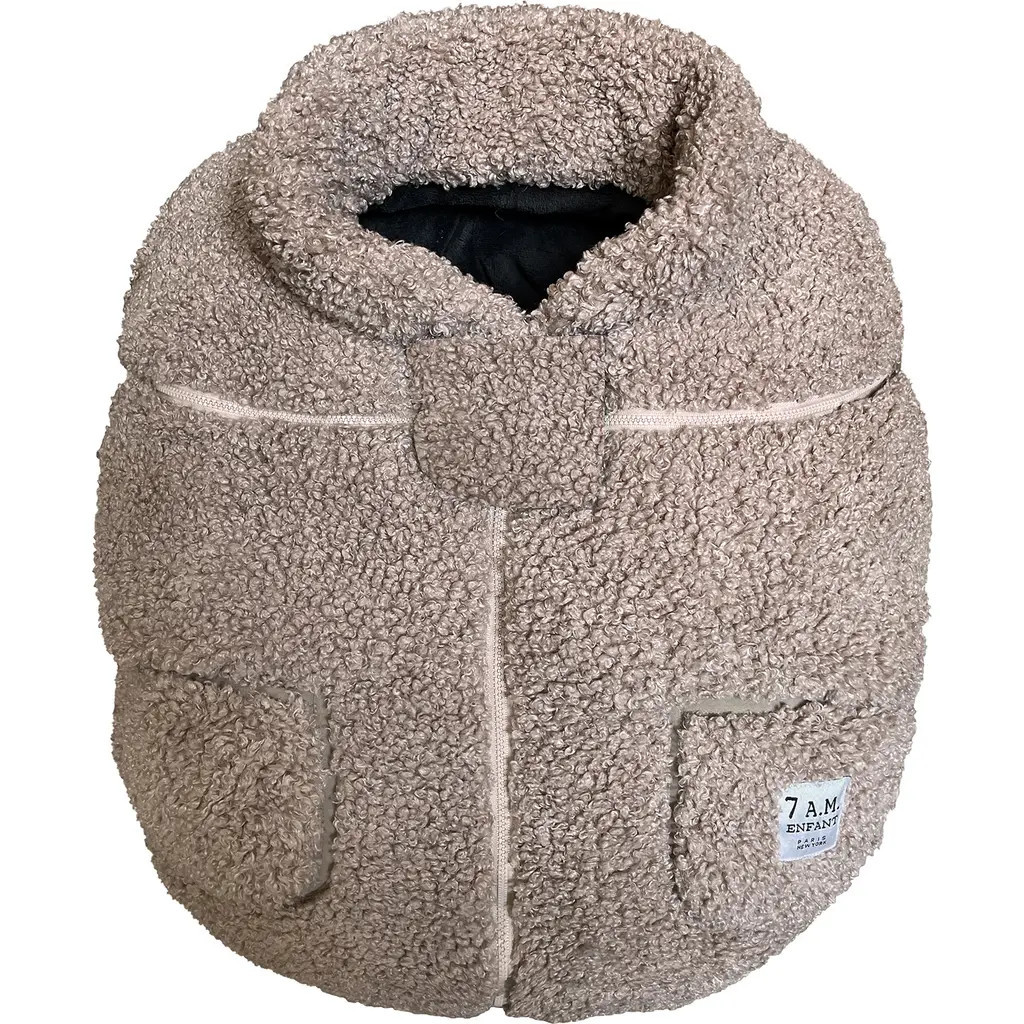 7 A.M. Enfant Water Resistant Teddy Car Seat Cocoon in Oatmeal Teddy at Nordstrom | Nordstrom
