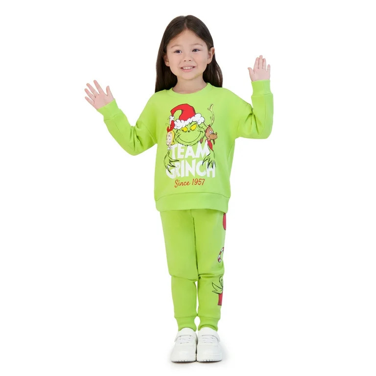 Dr. Seuss The Grinch Toddler Printed Sweatshirt and Jogger Set, Sizes 2T-5T | Walmart (US)