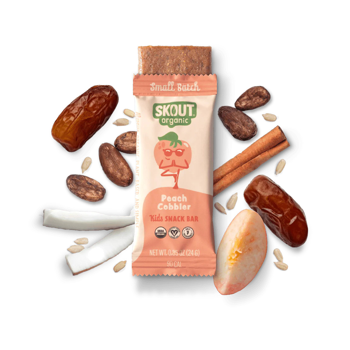 Skout Organic Kids Snack Bar | Peach Cobbler | Skout Organic