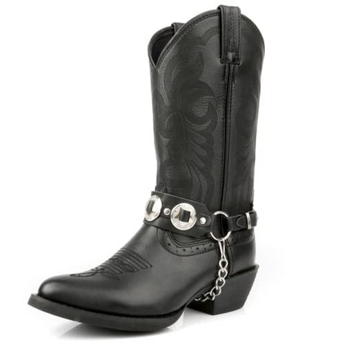 Cowboy Boots for Men Round Toe Distressed Work boots Embroidered Western Boots Traditional Countr... | Amazon (US)