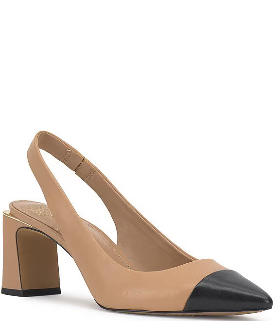 Hamden Leather Cap Toe Slingback Pumps | Dillard's