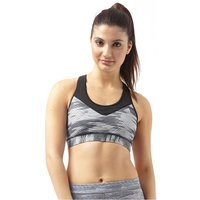 adidas Womens TechFit Climalite Printed Bra Black/Grey | M and M Direct UK