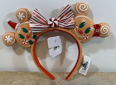 Disney Parks Gingerbread Christmas Holiday Mickey Minnie Ears Bow Headband | eBay US