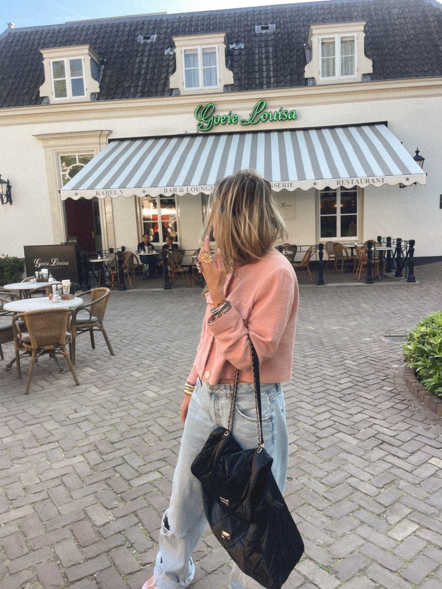 Baggy Jeans cropped blazer flip flops and our forever fave big bag 🌸🌸 
Mother’s Day OOTD 

#LTKU #LTKItBag #LTKStyleTip