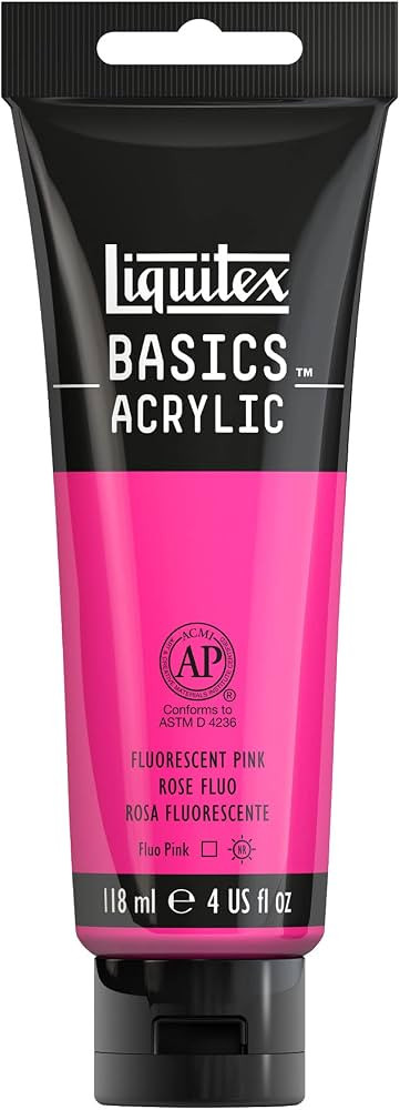 Liquitex BASICS Acrylic Paint, 118ml (4-oz) Tube, Fluorescent Pink | Amazon (US)