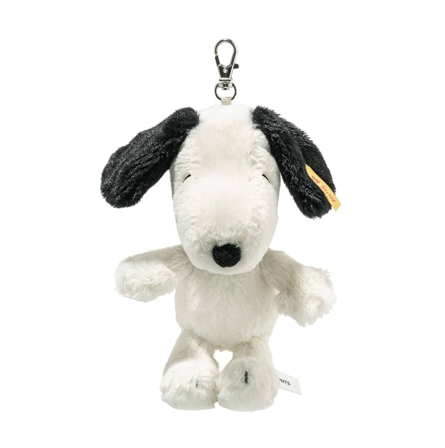 Steiff Snoopy Pendant 15 cm White, Peanuts Key Ring, Snoopy Plush Pendant, Cuddly Toy Pendant wit... | Amazon (US)