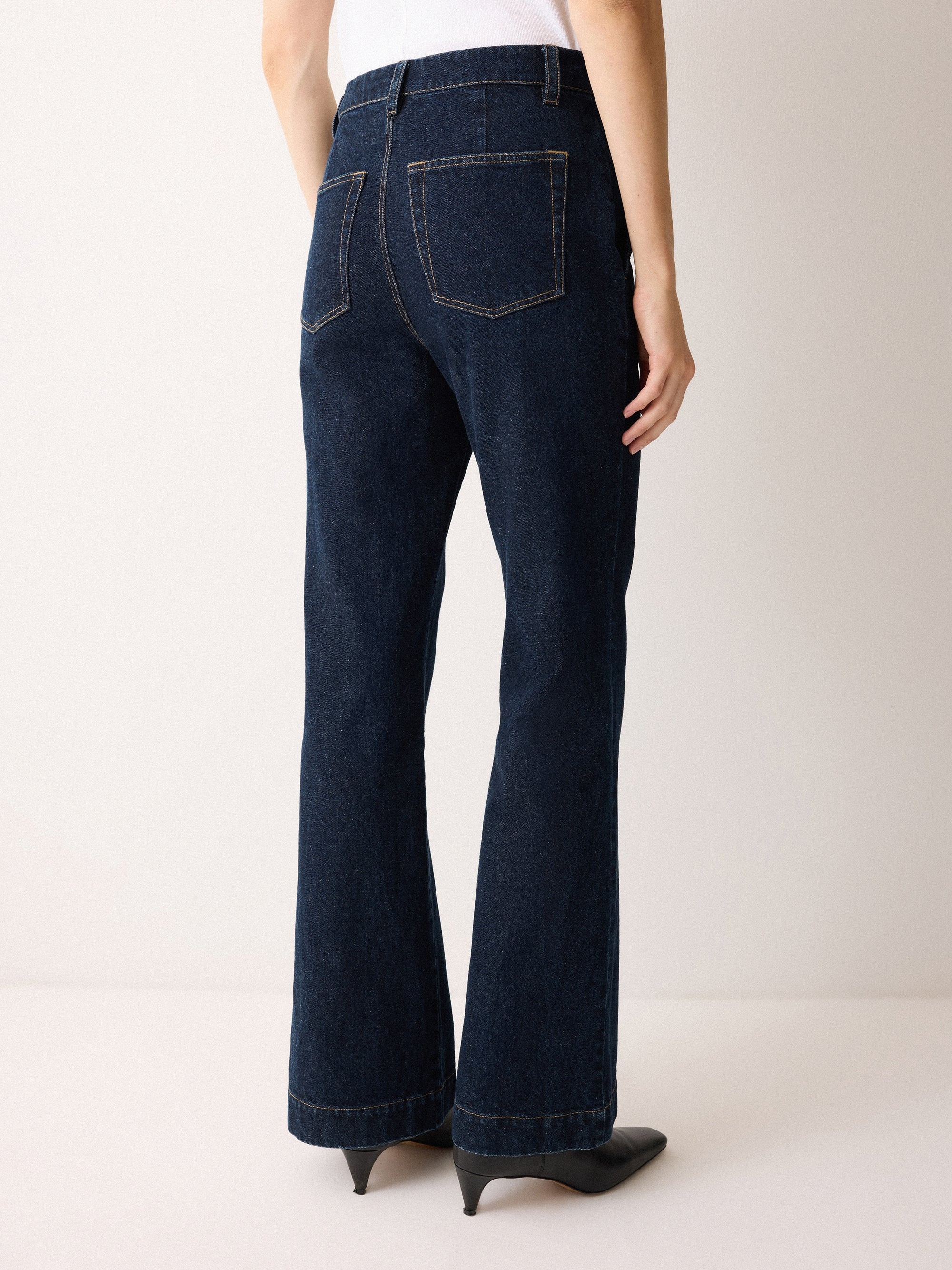 Denim Tailored Bootleg Trouser | Indigo | Jigsaw (UK)