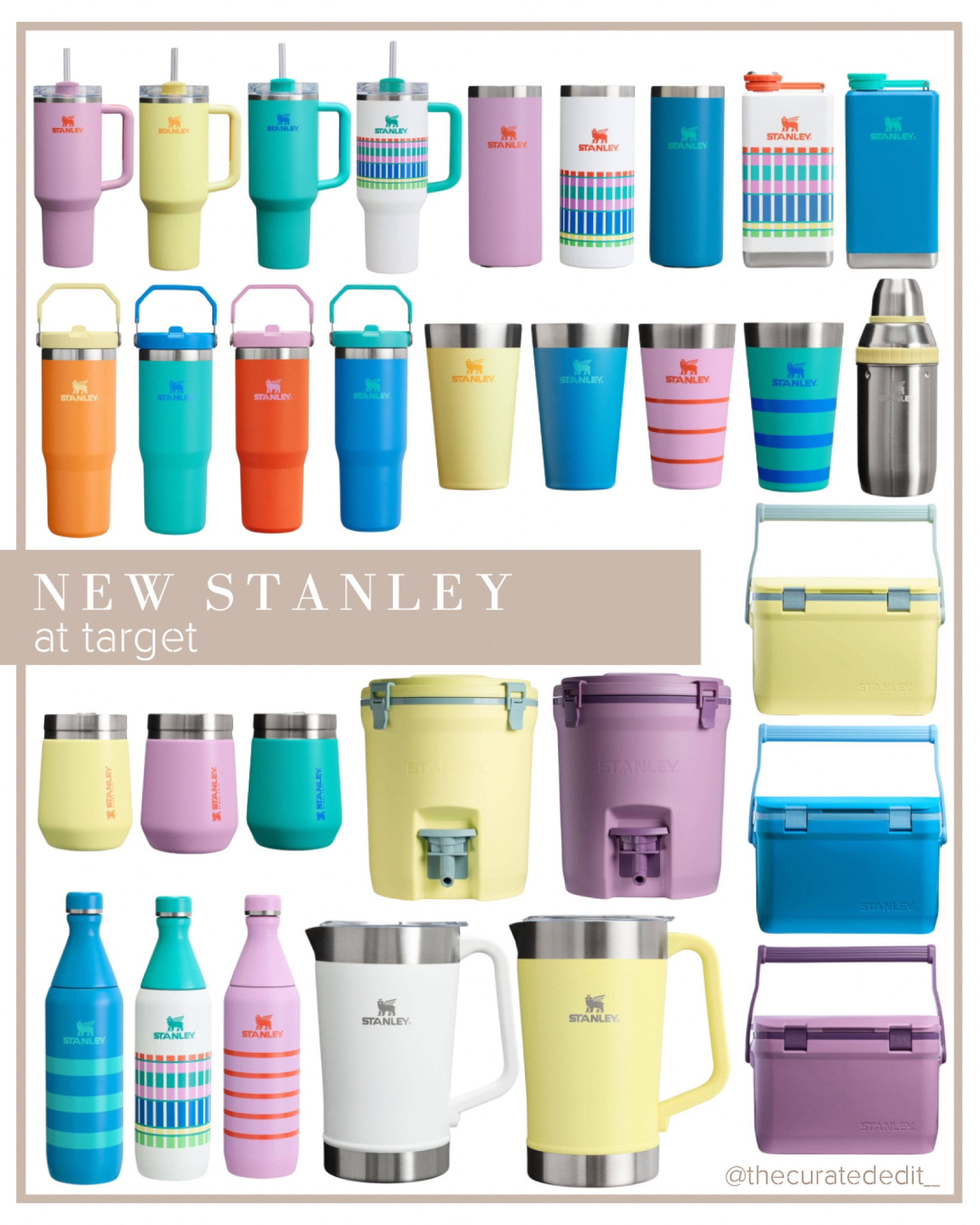 NEW Spring-Summer Stanley Collection goes live at 3am est. Quenchers, Coolers, Jugs, Pitchers, Pint glasses, Can Chillers, Bottle Chillers, Flasks & Drink Shakers 💦 These colors are 💛

Stanley, Quencher, Flowstate, Target, Target launch, lavender, yellow, gifts for teens, Easter basket ideas, gifts for her, teen girls, Easter basket

#LTKhome #LTKSeasonal #LTKstyletip