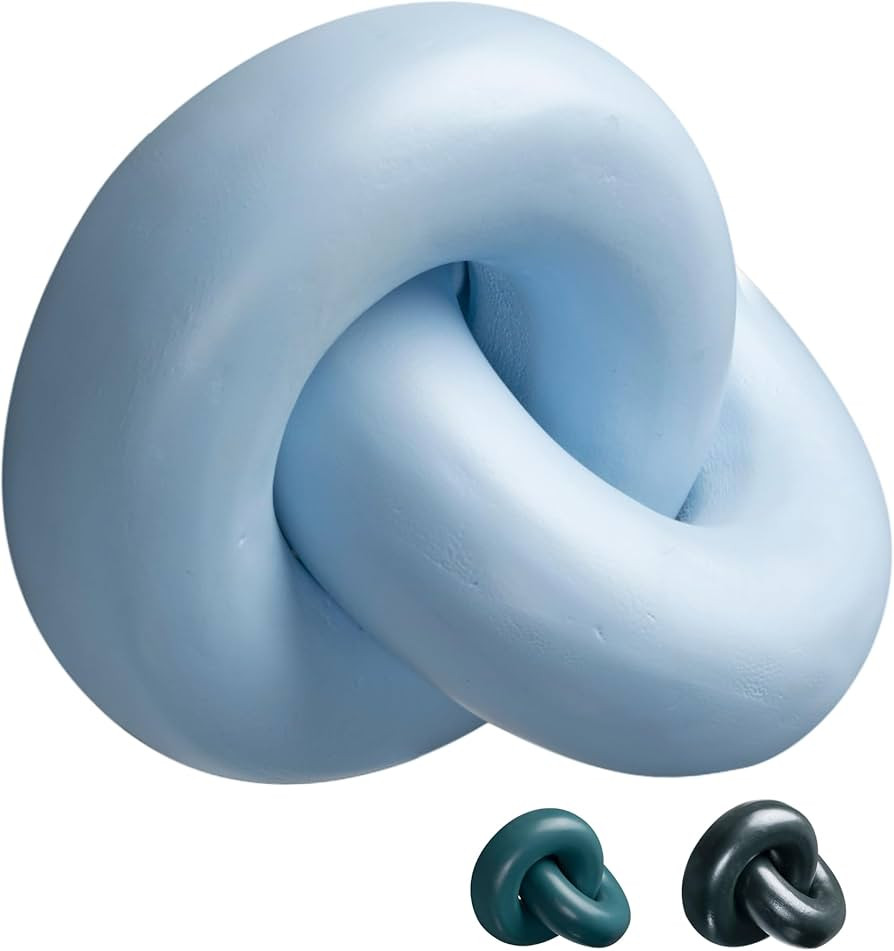 Tranquil Blue Shelf Decor, Coffee Table Decor, Large Wood Knot Decor, Living Room Decor, Modern H... | Amazon (US)