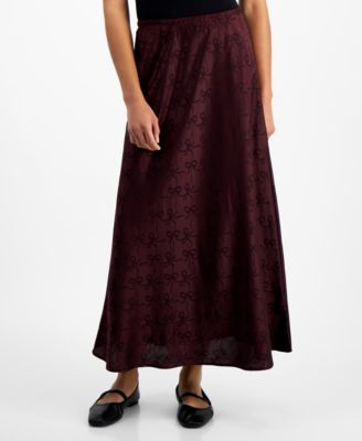 And Now This Women's Bow-Print Mid-Rise Maxi Skirt, Created for Macy's - Macy's | Macy's