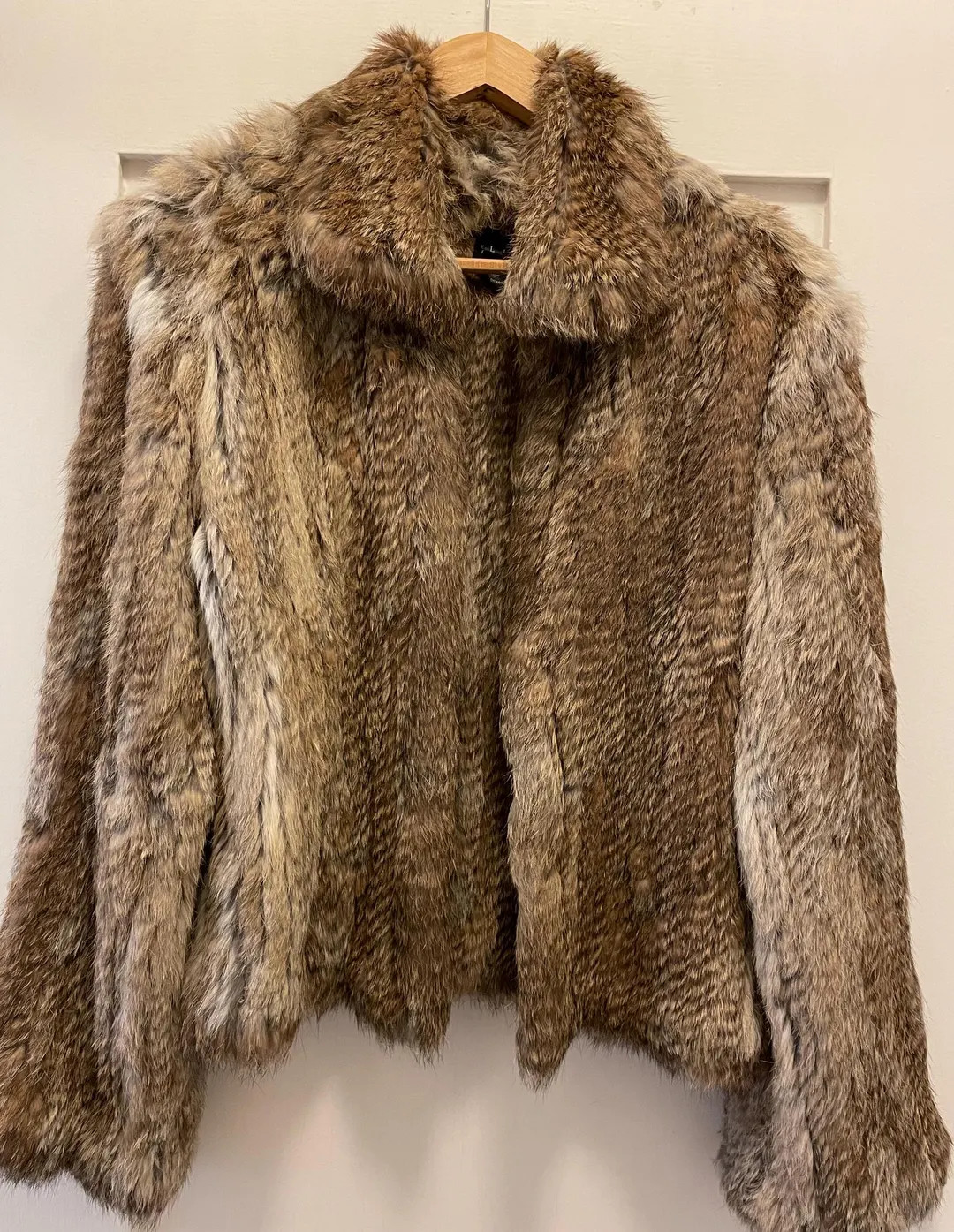 Rabbit Fur Jacket: Brown & White, Size Large Vintage Adrienne Landau - Etsy | Etsy (US)