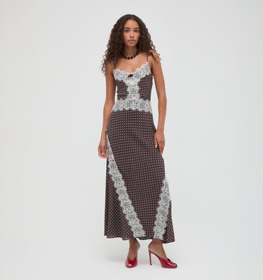 The Francesca Dress - Duke Dot Chocolate Duke Dot Chocolate / XL | Hill House Home US