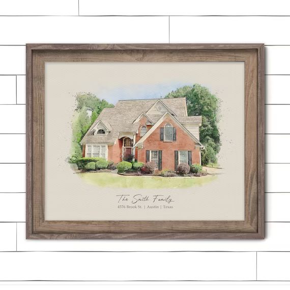 Custom House Portrait Watercolor Home Painting House Sketch | Etsy | Etsy (US)