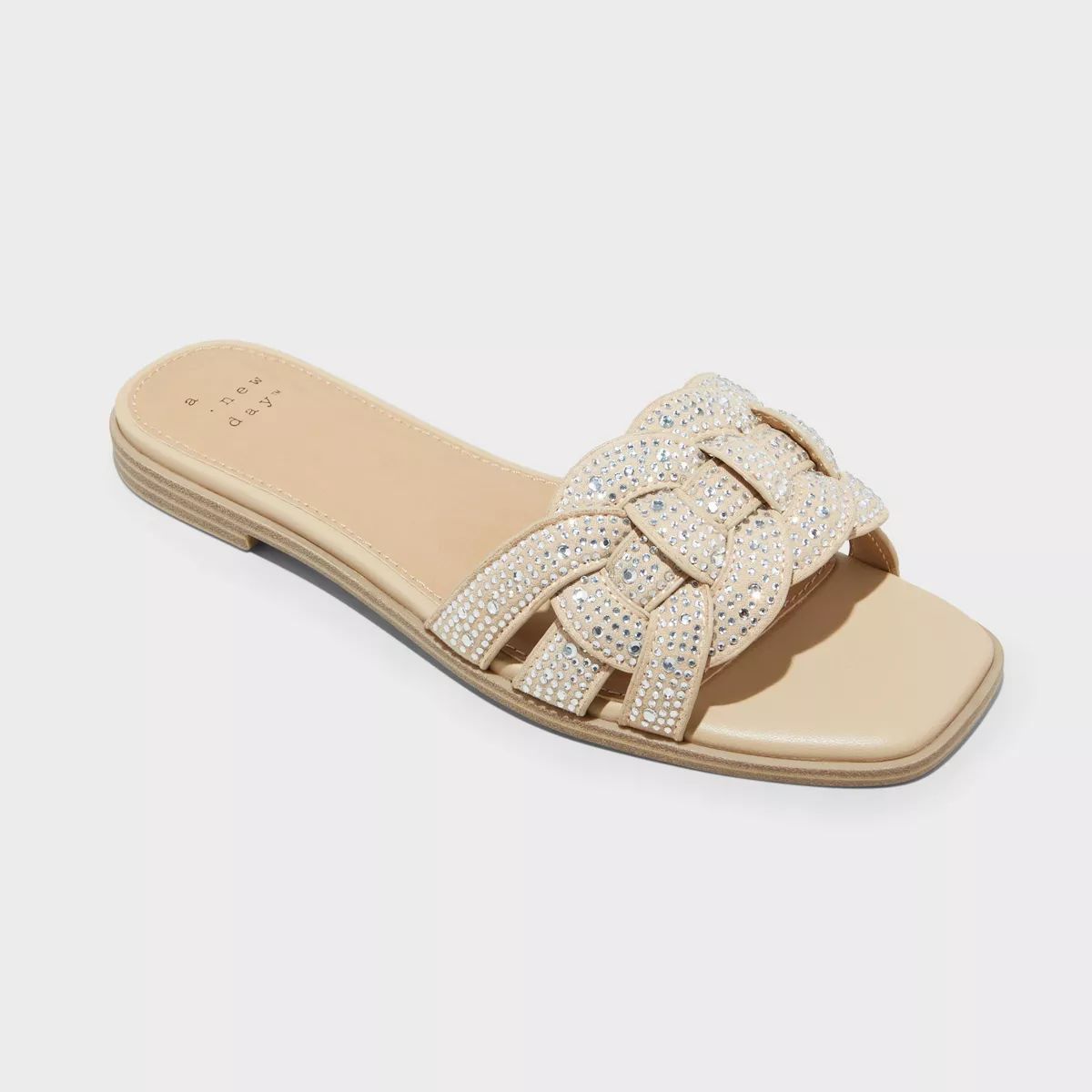 Women's Maggie Rhinestone Slide Sandals - A New Day™ Silver 9 | Target