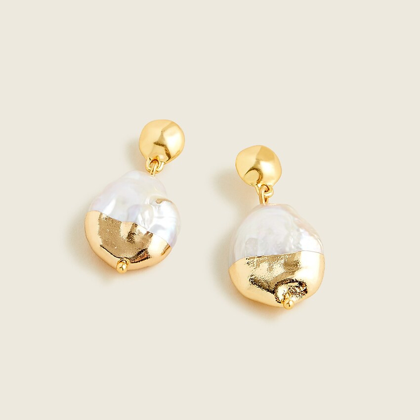 Dipped freshwater pearl drop earrings | J. Crew US